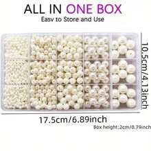 Mixed Color 15-Compartment Faux Pearl Acrylic Beads And Plastic Loose Beads Spacer Beads Jewelry Making Kit Box, DIY Beading Set, Suitable For Making Bracelets, Necklaces, Earrings, Bag Charms, Car Charms, Etc., Suitable For Beading, Jewelry Wire And Jewelry Repair And Beading Wire Tool Set, DIY Jewelry Making Tool Kit - Multicolor - View 2
