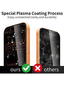 MIGAE 2pcs Privacy Anti-Peeping Tempered Glass Screen Protector, Compatible With IPhone 18 Pro/18 Pro Max/17 Pro Max/17 Pro/17 Air/17/16 Pro Max/16 Pro/16 Plus/16/15 Pro Max/15/14 Pro Max/13 Mini/12/11/XS, 9H Hardness Dual-Layer Anti-Shatter, Easy Installation - Black - View 5
