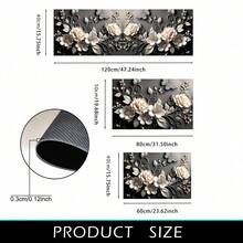 1pc 3D Floral Pattern Absorbent Quick-Dry Silicone Dish Drying Mat, Waterproof Non-Slip Kitchen Countertop Mat For Bowls, Plates, Cups, Coffee Machine Accessories, Comfortable Home Decor, Spring/Summer Decoration, Kitchen Essential, Housewarming Gift - Black - View 3