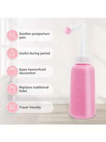 1pc Portable Travel Perineal Wash Bottle, Leak-Proof Women's Intimate Cleansing Spray Bottle, Large Capacity Handheld Washer, 350ML - Multicolor - View 8
