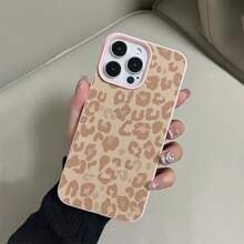1件皮革紋理極簡風個性化線條棕色豹紋手機殼，適用於 iPhone 16 Pro Max/15/14 Plus/13/12/11 保護殼 - 彩色 - 查看 2