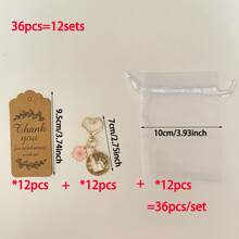 36個/12套-12個/4套 粉色櫻花與貓咪鑰匙圈套組 - 適合背包吊飾、婚禮伴娘禮物、生日、畢業、返校、聖誕節、感恩節禮物及節日派對小禮 - 查看 8