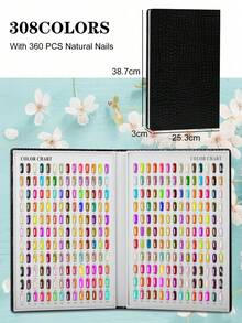 120 Colors Stone Texture Professional Nail Art Display Book, DIY Nail Art Display Rack, Gel Nail Polish Color Card, Dedicated Display Board, Artificial Nail Tools And Digital Stickers, Premium Quality - Multicolor - View 11