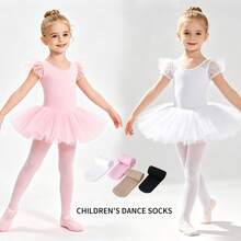 1 Pair Kids Ballet Dance Tights, High Elastic Soft Stirrup Leggings, Solid Color Breathable Professional Practice Performance Dance Socks For Girls - Multicolor - View 1