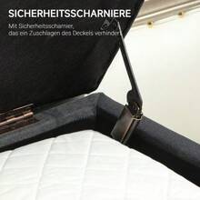 Upholstered Storage Bench, Linen-Look Bed Bench, Rubberwood, 110 X 39 X 45 Cm, Dark Grey - 深灰色 - 查看 5