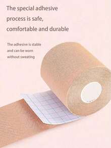 Women's Invisible Self-Adhesive Breast Lift Tape, Enhancing Cleavage Strapless Bra Pads - Khaki - View 4
