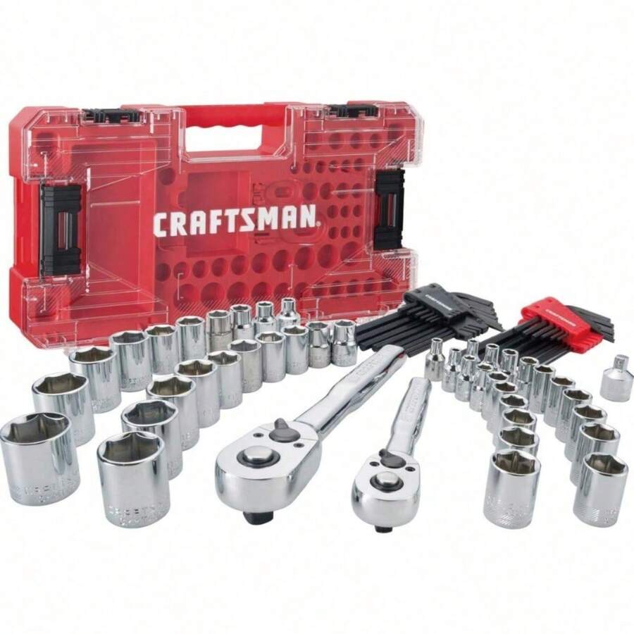 115/46pcs Professional Car Repair Tool Set - Premium Tool Set For Car, Bicycle And Motorcycle Maintenance - Compact And Portable, All-In-One Solution, With Ratchet Wrench, Various Screwdriver Set - Multicolor - View 1