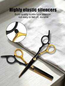 HIENA Professional Hair Cutting Scissors Set, Precise Trimming, Soft Thinning, Hairstyle Shaping And Contour Modification, Designed To Create Salon-Grade Experience, Suitable For Home Use And Professional Hairstylists - Black Gold - View 7