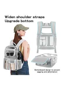 CUSANGEL Transparent Gray Backpack For Elementary Students - Grey - View 3