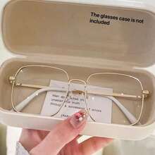 1pc Full Metal Frame Rhinestone Decor Transparent Lens Glasses, Women's Fashion Decorative Glasses, Daily Wear (Without Glasses Case) - Multicolor - View 4