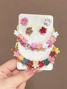 100PCS Girls Multi-Color Mini Plum Blossom Hair Claw Clips Basic Practical Hair Accessories For Ponytails And Bangs Hair Clips Headwear Student Gift Daily Use Hair Styling - Multicolor - View 4