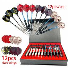 12pcs Professional Steel Tip Darts - Non-Slip Aluminum Alloy Shaft, Precise Grip, Universal Set - Multicolor - View 9