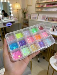 1PC Transparent Plastic Compartmental Storage Box,10-56 Grids Optional Adjustable Divider Net Style Organizer, Dust-Proof Desktop Indoor Home Handicraft Beads Jewelry Nail Rhinestone DIY Small Accessory Classification Container - A - View 5