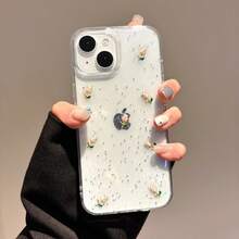 1 Buah Casing Ponsel Resin 3D Motif Tulip, Kompatibel dengan Apple 18 Pro Max/18 Pro/17 Pro Max/16/15/14/13/12/11, Pelindung Transparan Anti Guncangan dengan Glitter, Gaya Segar - Casing ponsel tulip 3D - View 15