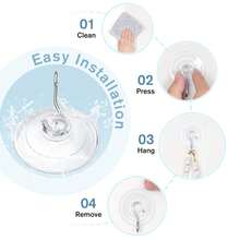 5 Pcs Suction Cup Hooks, Clear Suction Cups With Metal Hooks, Small, 1.77 Inch, Clear Invisible Design, Removable And Reusable, Fits For Smooth Flat Surfaces - Multicolor - View 7