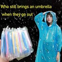 1/6/12pcs Unisex Portable Raincoat, Blue, Pink, Yellow (Random Color) Individually Packaged Loose Emergency Waterproof Cover Disposable Vacuum Card Compressed Raincoat Thickened Rain Poncho For Outdoor Rafting Travel - A - View 3