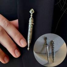 1pc Men's Unique Knight Sword Brooch Set, Premium Elegant Vintage Lapel Pin, Niche Clothing Accessory - Knight Sword Brooch - View 2