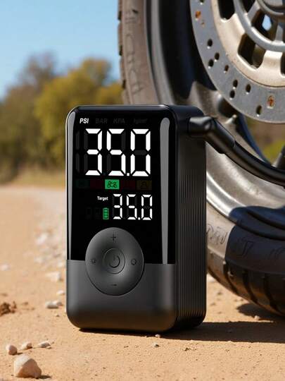 Pompa d'aria senza fili Carsun per gonfiaggio pneumatici di con batteria ricaricabile, compressore d'aria portatile con display digitale da 17 mm, pompa per biciclette, moto, palloni da basket e calcio, regalo per la mamma