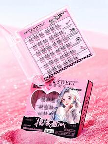 ROCK SWEET Glueless Self-Adhesive Sunflower False Lashes With Double Tips, 3 Seconds Quick Wear, Natural Curly & 3D Stereo Eye Lashes - View 6