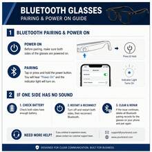 VUB 2026 Wireless Smart Glasses, Touch Operation, Built-In Microphone, HD Audio, Wireless Connection, Rechargeable Battery, Suitable For Office, Outdoor, Sports, Driving, Music Playback, Hands-Free Calling - Ideal Holiday Gift! - 黑色 - 查看 11