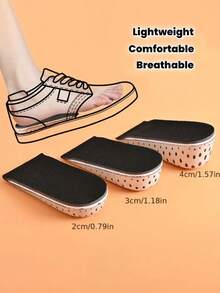 Height-Increasing Insoles, Soft-Soled Half-Insoles, Lightweight And Breathable Sweat-Absorbing Insoles, Latex Interlayer, Invisible Height-Increasing Insoles. - Multicolor - View 4