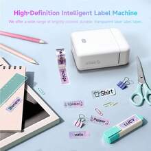 ORICO L12 Portable Thermal Label Printer, Laser Label Printer, Wireless APP Control, Editable And Printable, Inkless Technology, Compact And Lightweight, Includes 1 Roll Laser Labels And 1 Roll White Labels, Perfect For Storage, File, Address, Office, Home, Name Labels - White - View 5