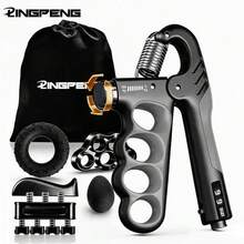LINGPENG 6-Piece Adjustable Grip Strength Trainer Set, Finger Stretch Resistance Bands, Finger Exerciser, Hand Grip Rings & Stress Balls - Multicolor - View 10