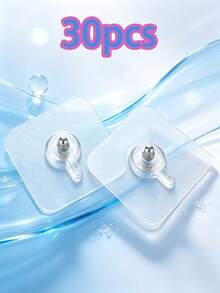 1-50 piezas/paquete Ganchos adhesivos fuertes sin taladro para colgar en la pared, adecuados para fotos de boda, tornillos invisibles, marcos impermeables y ganchos de baño - Talla única - Ver 13
