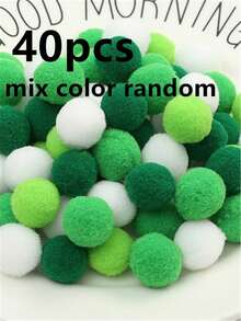 40/100 piezas Bolas de felpa de poliéster de alta elasticidad de colores, colores aleatorios DIY - Multicolor - Ver 16