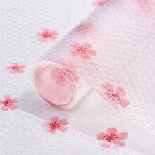 1 Roll Cherry Blossom Pattern Thickened Kitchen Cabinet Shelf Liner, Non-Adhesive Drawer Liner, Anti-Slip Cabinet Liner, Washable EVA Refrigerator Liner, Easy To Cut Refrigerator Liner. - Cherry Blossom Pattern - View 17