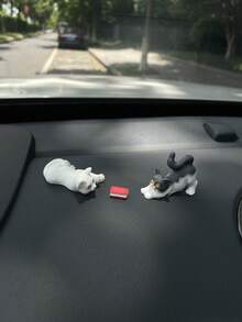 1組卡通可愛逼真小貓汽車儀表板裝飾品，創意趣味貓咪車窗儀表板裝飾，逼真迷你動物小雕像手工裝飾配件，汽車內飾小擺件 - A - 查看 9