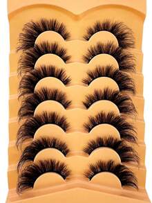 7 Pares de Cílios Postiços em Tira, Cílios, Cílios Postiços, Cílios Postiços, Cílios Postiços, Cílios Finos, Maquiagem Natural, Cílios Postiços Olho de Gato, Cílios Postiços em Tira Fofos de Vison, Cílios Postiços Olho de Raposa, Essencial de Volta às Aulas, Cílios Postiços para Escola, Diário, Feriado, Todos os Essenciais de Feriado. - Preto - Visão 3