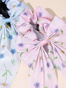 3PCS Multi-Color Daisy Floral Hair Bow For Girls, Fresh Flower Scrunchie Alligator Clip, Soft Hair Clip, Teens Sweet Teen Kids Hair Accessories - Multicolor - View 6