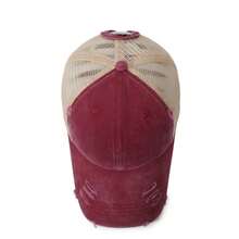 1 pieza Gorra de béisbol de unicolor con efecto desgastado y rasgado, adecuada para uso diario - A - Ver 5