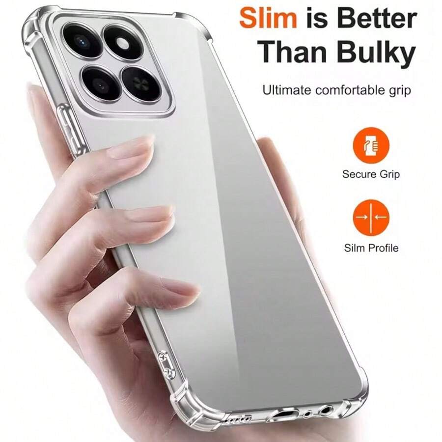 Four-Corner Anti-Drop Air Cushion Case, Compatible With Galaxy S/A Series Universal Transparent Airbag Anti-Drop Phone Case, Anti-Yellowing And Wear-Resistant, Phone Protective Cover, Phone Shell, Suitable As Summer Gift, Birthday Party Favor; [International Version, Not Local Version] Features Lens Protection, Shock Absorption, Scratch Resistance, Etc. Unisex, Lightweight, Flexible And Durable, Full-Coverage Phone Protective Back Cover. - Clear - View 1