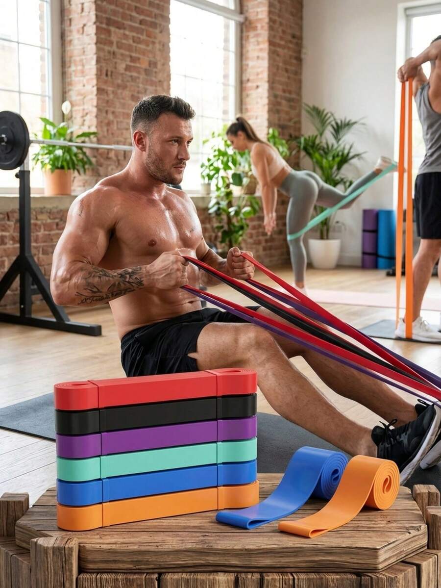 7-Piece Resistance Band Set, 7 Different Tension Levels For Progressive Training, Unisex Multi-Function Fitness Resistance Bands, Full Body Workout, Home Gym Fitness, Stretching And Strength Training Essential, Includes Storage Bag