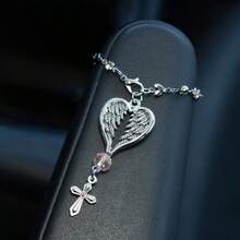 Vintage Angel Feather Cross Pendant, Car Hanging Chain Design, Steering Wheel Decoration, Personalized Interior Accessory - Wing Cross Pendant - View 8