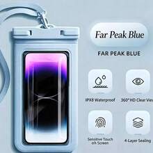 1 buah Kantong Ponsel Tahan Air IPX8 dengan Tali Pergelangan Tangan dan Fungsi Pencahayaan, Tas Kering Layar Sentuh PVC 3D, Tali Serut yang Dapat Diatur, Casing Ponsel Tahan Air Universal, Cocok untuk Ponsel hingga 7,0 Inci, Kompatibel dengan iPhone 17/16/15/14/13/12/11 Pro Max Plus XS dan Galaxy S24/S23/S22, Cocok untuk Berenang, Menyelam, Kayak, Arung Jeram, Pantai, Kolam Renang, Perjalanan Kapal Pesiar, Petualangan Luar Ruangan, Pelindung Ponsel Olahraga Air Portabel, Hadiah Ideal untuk Pelajar dan Penjelajah - MultiWarna - View 16