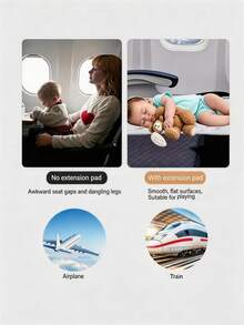 1pc Baby Seat Extension Pad, Children's Airplane Seat Extension Pad, Cartoon Print Pattern, Non-Slip - Portable - Foldable Non-Slip Footrest, Travel Cushion Suitable For Flight, Car And Train Travel - Multicolor - View 5