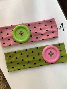 Diadema de lunares Y2K con clip, diadema elástica antideslizante para mujer, accesorio para el cabello lindo, adecuado para uso diario, maquillaje, deportes y ciclismo - Multicolor - Ver 5