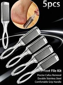 3pcs Professional Foot Rasp Scraper, Ergonomic Design, Easy To Clean, Reusable, Suitable For Daily Home Foot Spa And Rough Heel Exfoliation Tool - Multicolor - View 1