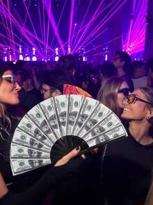 1pc Unique Folding Fan With Dollar Pattern, Innovative Design, Personalized Handheld Fan, Perfect For Parties, Weddings, Club Events, Halloween And Other Festivals - Multiple Styles - View 5