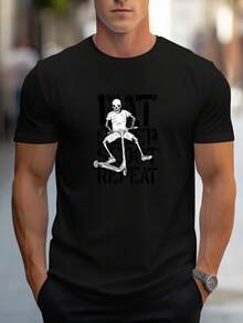 Men T-Shirts - 黑色 - 查看 6