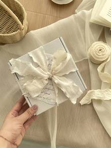 4cm 女神日母親節情人節百褶緞面絲帶 高端彈性荷葉邊泡泡褶皺織帶 蛋糕生日禮盒包裝絲帶 禮品包裝織帶 發箍 蛋糕包裝 DIY蝴蝶結 花束禮物蛋糕包裝 - 米色 - 查看 3
