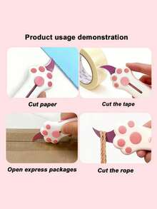 1pc Cute Cat Paw Shaped Multi-Function Utility Knife, Manual Retractable Blade For Safer Use, Lightweight And Portable Craft Knife Set, Suitable For Paper Cutting, Opening Packages, DIY Crafts - A - View 3