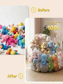 Storage Bean Bag Large Capacity PVC Zipper Storage Bag Bedroom Plush Doll Blanket Storage Bag Suitable For Nursery Playroom - Multicolor - View 8