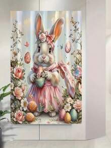 5D Vollbohrung Diamantmalerei, süßes rosa Kleid Osterhase, Macaron-Farben Osterei, Frühlingsblumen Schmetterling Wanddekoration - runder Diamant - Übersicht 2