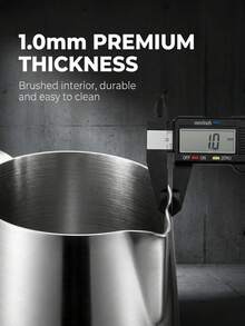 450ml Stainless Steel Milk Frothing Pitcher With Built-In Measurement Markings, Professional Flow Control Design For Latte Art, Ergonomic Handle Espresso Steam Milk Cup, Suitable For Baristas, Home And Cafe - Multicolor - View 4