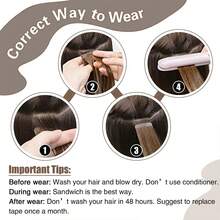 Tape In Hair Extensions 100% Remy Human Hair Red Color Invisible Tape Ins Hair Extensions For Women Highlight Color Hairpieces For Cosplay Or Daily Use 10Pcs/Pack 25g - SRed - View 10