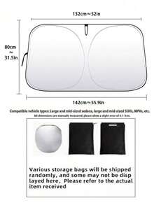 Premium Silver Car Sunshade - Front Windshield Heat Insulation & UV Protection, Retractable Design For Easy Storage - Fits All Car Models - Perfect For Summer And Hot Weather - Ideal Gift For Car Owners - A - View 7